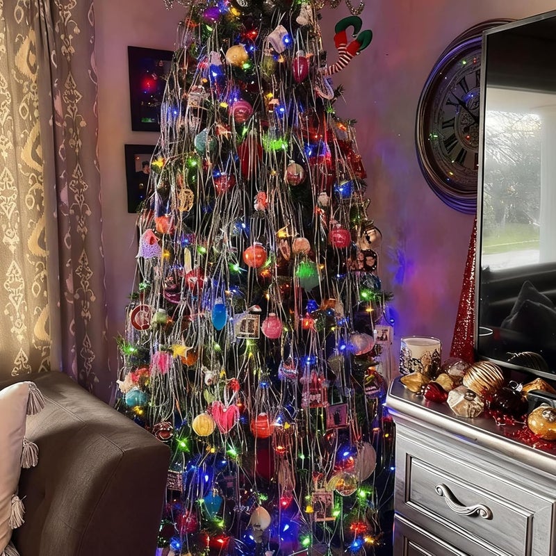 AOODOOM Tinsel Icicles 2000 Strands Metallic laser Silver Tinsel Christmas Tree Streamer Party Decoration 19.7 Inch Tinsel for Christmas Tree Icicles Indoor Outdoor Xmas New Year Disco Birthday Party Supplies - Image 5